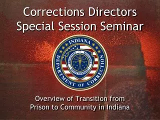 Corrections Directors Special Session Seminar