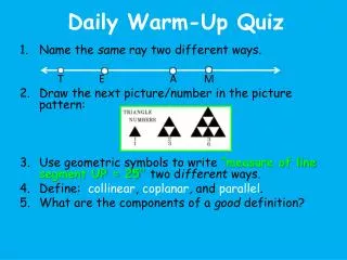 Daily Warm-Up Quiz