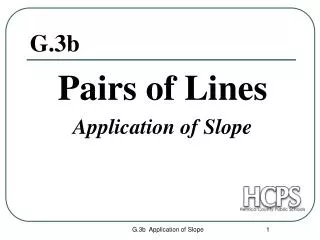 pairs of lines application of slope