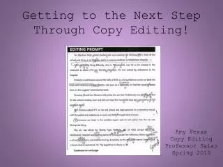 Getting to the Next Step Through Copy Editing!