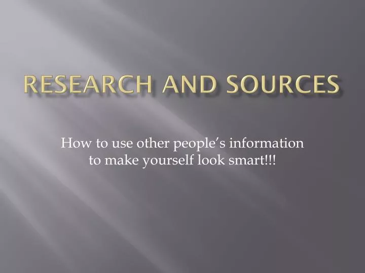 research and sources
