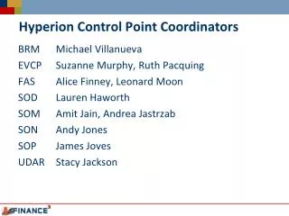 Hyperion Control Point Coordinators