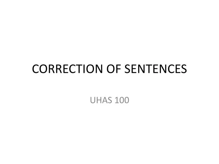 correction of sentences