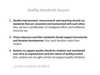 Quality Standards Success