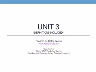 Unit 3 (Definitions Included)