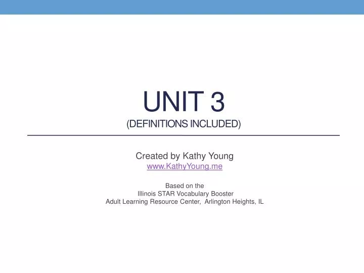 unit 3 definitions included