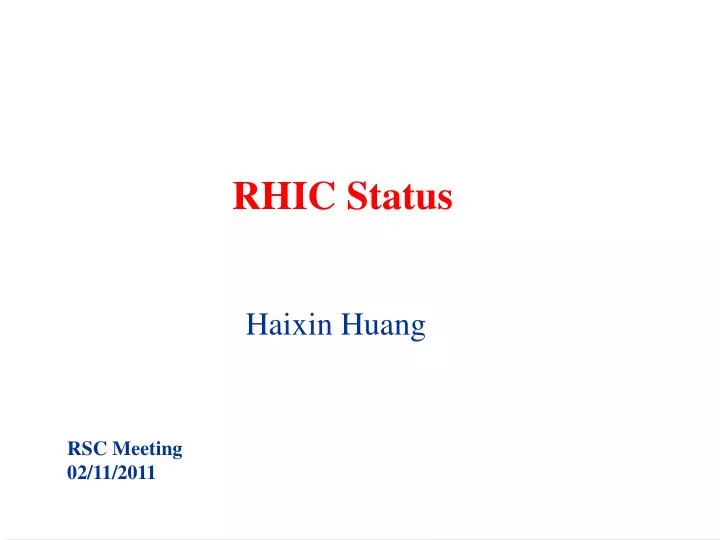 rhic status