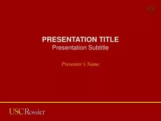 PRESENTATION TITLE Presentation Subtitle
