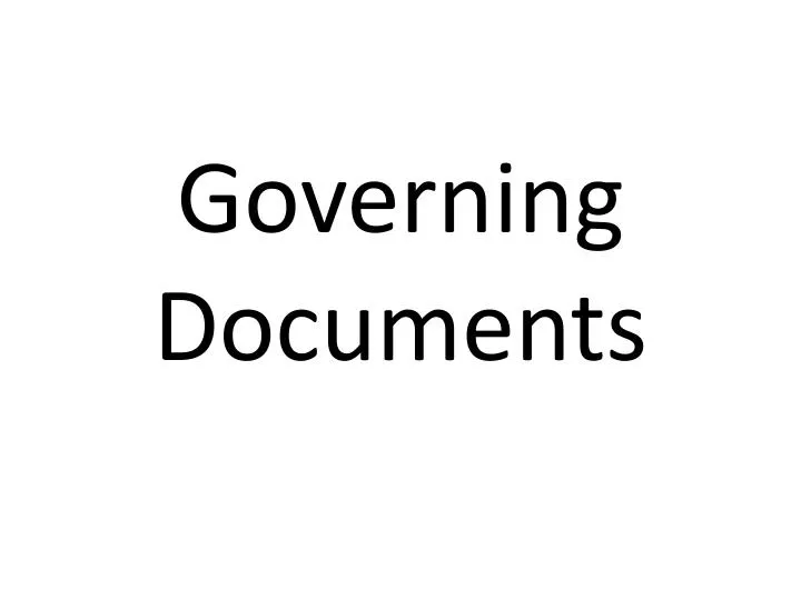 governing documents