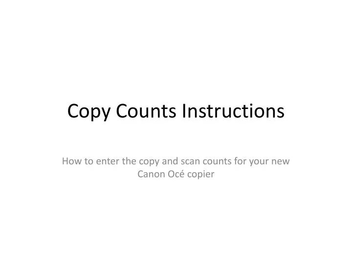 copy counts instructions