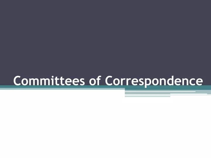 committees of correspondence