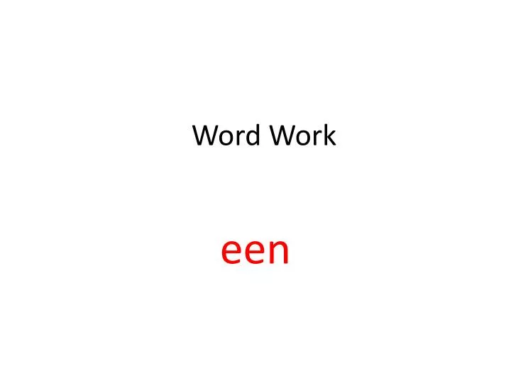 word work