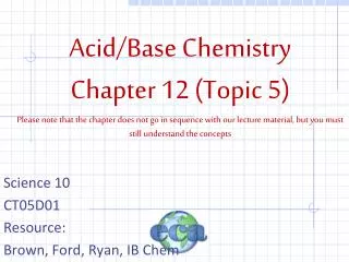 Science 10 CT05D01 Resource: Brown, Ford, Ryan, IB Chem