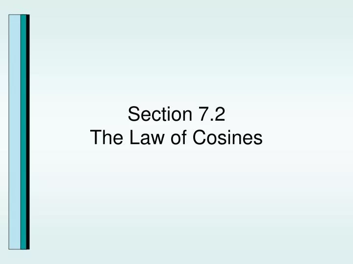 section 7 2 the law of cosines