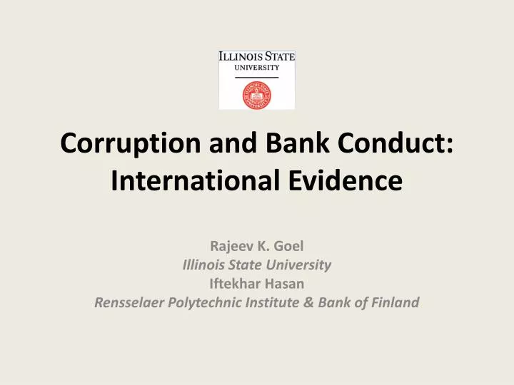 corruption and bank conduct international evidence