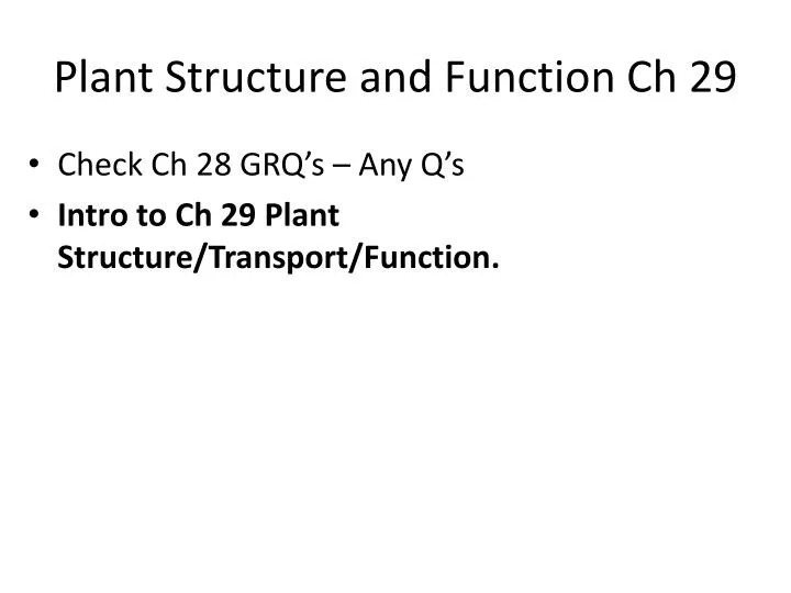 plant structure and function ch 29