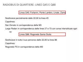 radiobus di quartiere linee q45 e q88