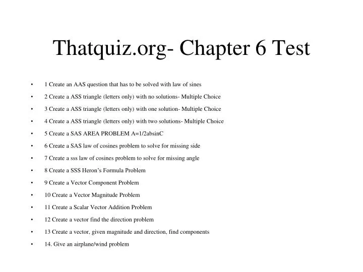 thatquiz org chapter 6 test