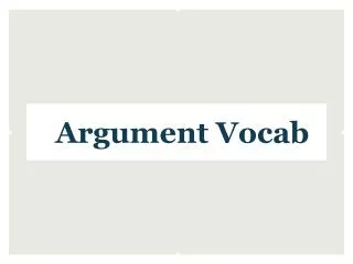 Argument Vocab