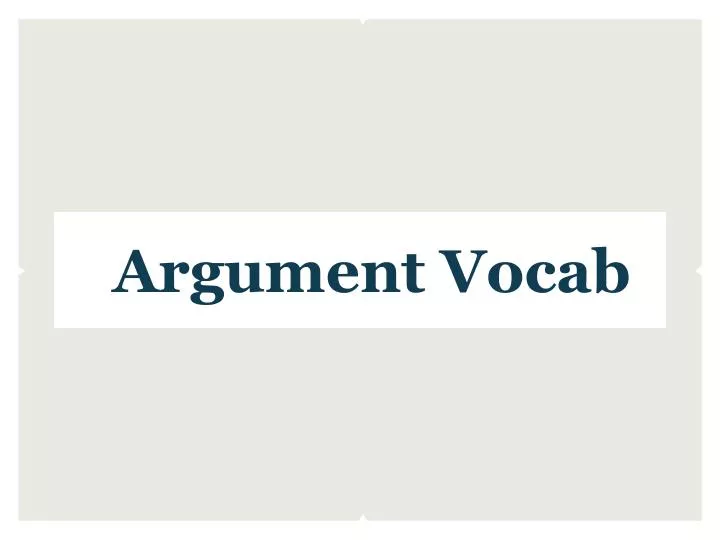 argument vocab