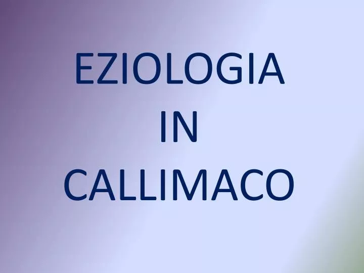 eziologia in callimaco