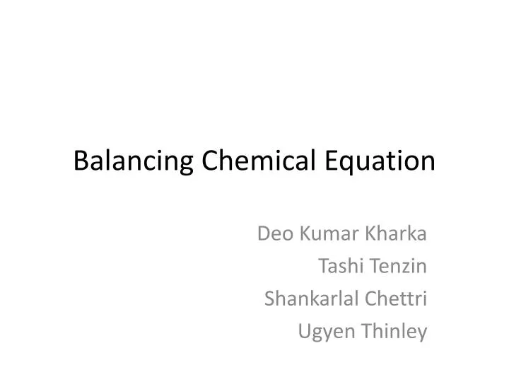 balancing c hemical equation