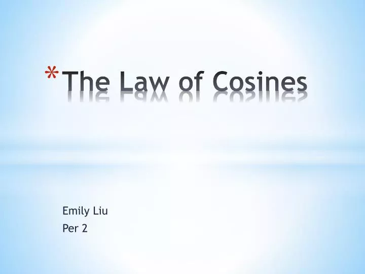 the law of cosines