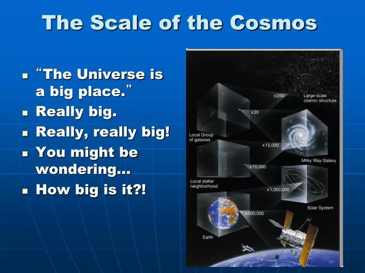 the scale of the cosmos