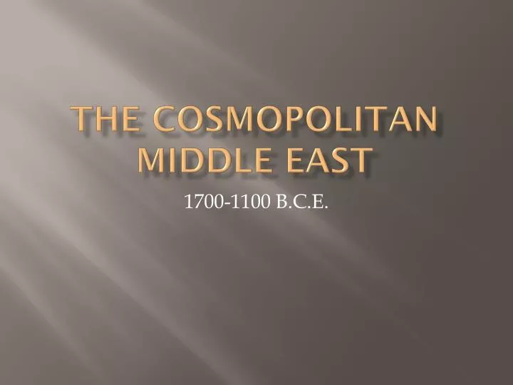the cosmopolitan middle east