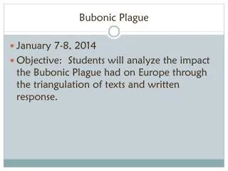 Bubonic Plague