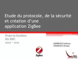 etude du protocole de la s curit et cr ation d une application zigbee