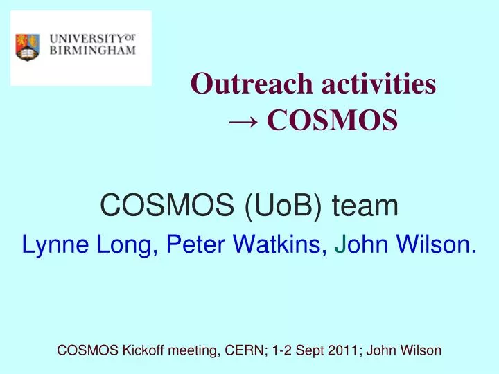 outreach activities cosmos