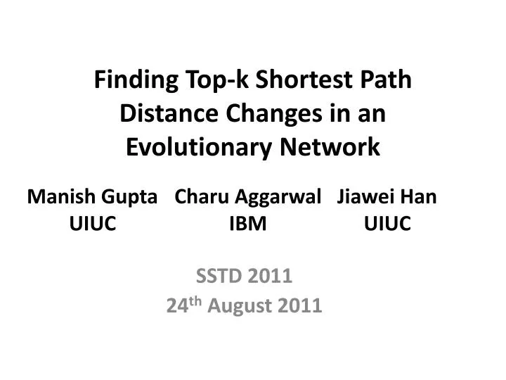 finding top k shortest path distance changes in an evolutionary network