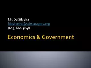 Economics &amp; Government