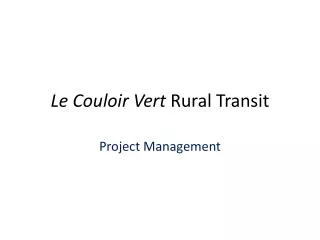 le couloir vert rural transit