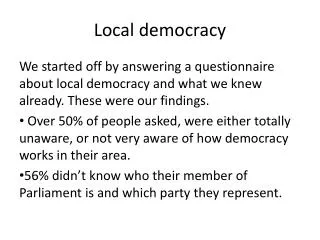 Local democracy