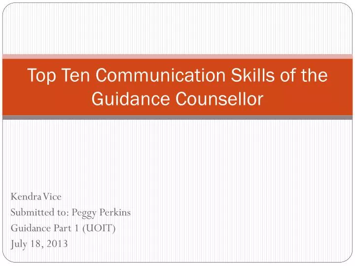 top ten communication skills of the guidance counsellor