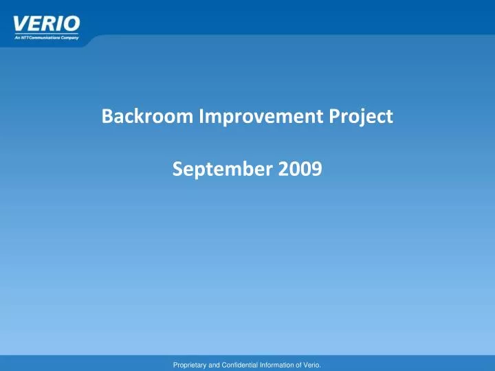 backroom improvement project september 2009