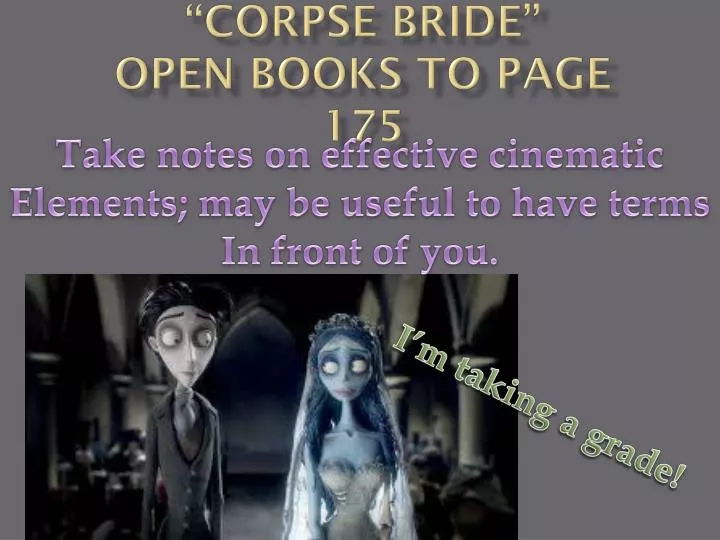 corpse bride open books to page 175