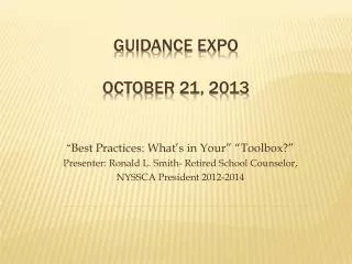 Guidance expo october 21, 2013
