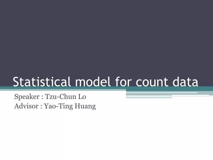 statistical model for count data