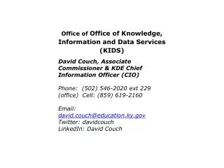 Office of Office of Knowledge, Information and Data Services (KIDS)