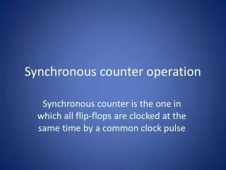 Synchronous counter operation