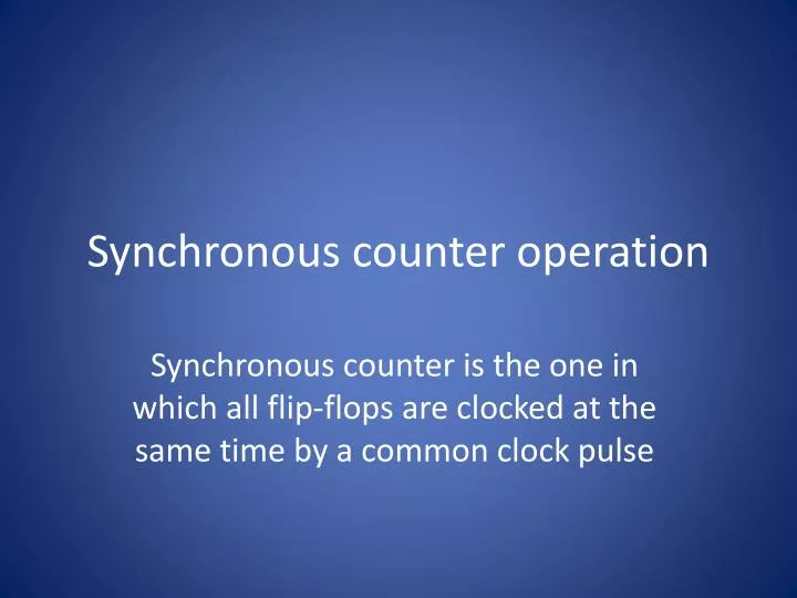 synchronous counter operation