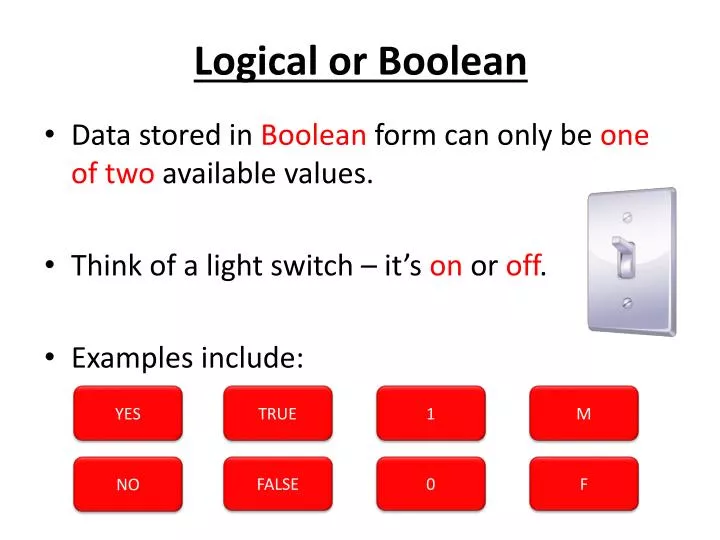 logical or boolean