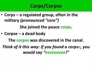 Corps/Corpse