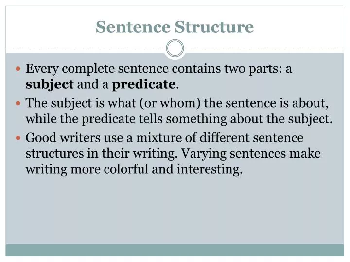 sentence structure