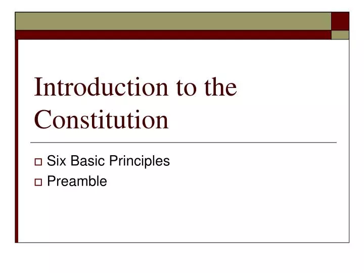introduction to the constitution
