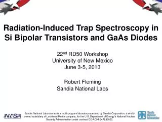 Radiation-Induced Trap Spectroscopy in Si Bipolar Transistors and GaAs Diodes