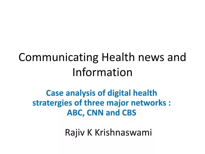 communicating health news and information